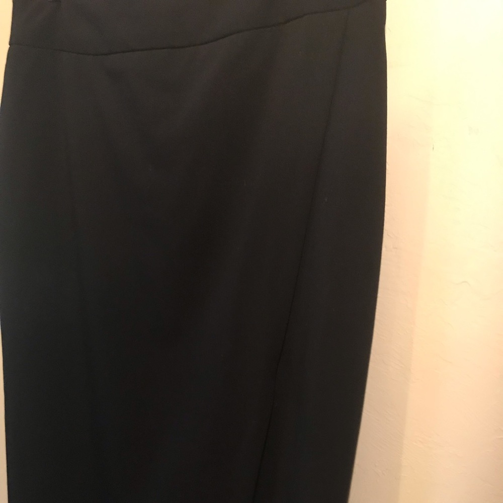 Black wrap pencil skirt